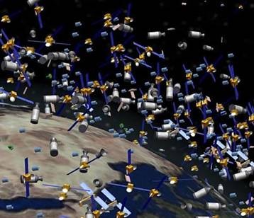 地球軌道上運行著大量的衛(wèi)星和太空碎片